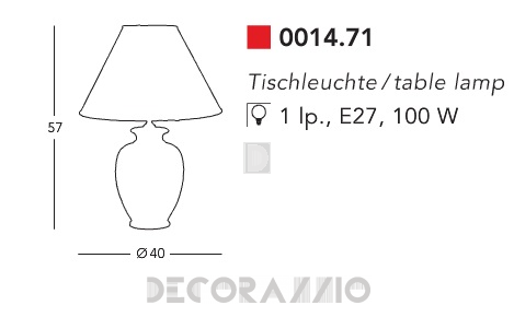 Светильник  настольный  (Настольная лампа) Kolarz GIARDINO-LEMONE - 0014.71