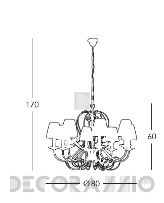 Светильник  потолочный подвесной (Люстра) Kolarz TIZIANA - 3616.88.Wm.KoT