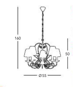 Светильник  потолочный подвесной (Люстра) Kolarz TIZIANA - 3616.85.Wm.KoT