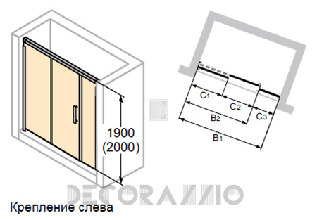 Душевая перегородка Huppe Design - 8E0301