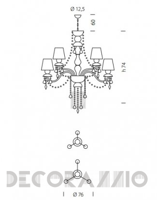 Светильник  потолочный подвесной (Люстра) Sylcom Scena - 670/3+3CR