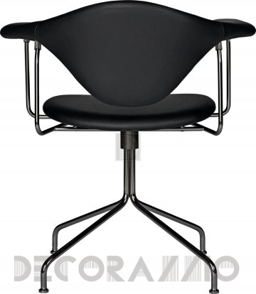 Кресло офисное Gubi Masculo Meeting Chair - BlackChrome_BlackLeather